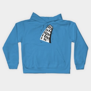 Leaning ,falling building Kids Hoodie